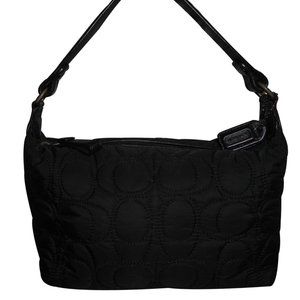 MINI BLACK COACH SATCHEL QUILTED NYLON HANDBAG!
